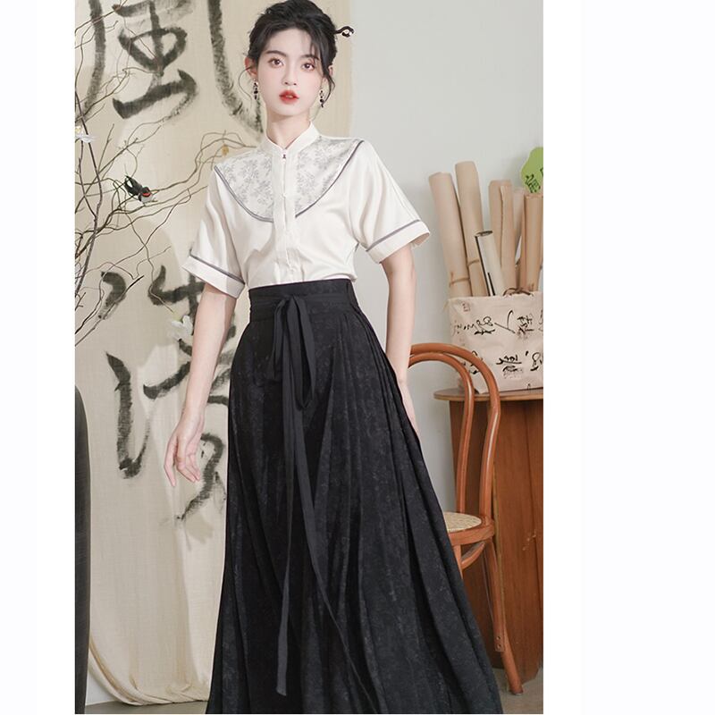 [QIYC Series] ★Chinese style shirt★ Tops, short sleeve shirts, Hanfu tops, summer clothes, improves temperament, has design