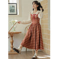 Load image into Gallery viewer, [MEIYI Series] ★One Piece★ Ladies Plaid Faux Layered Commuting Date Red Red
