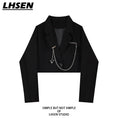 Load image into Gallery viewer, [LHSEN Series]★Blazer★ Outerwear with decorations Mini length Easy to match with design Black S M L XL
