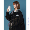 Load image into Gallery viewer, [CHAOMEICHEN Series] ★Jacket★ Denim outerwear switching plaid pattern unisex men's black black
