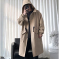 Load image into Gallery viewer, [Kaei Series] ★Trench coat★ 3colors Black, green or light brown, cotton insert type available, hooded, hat included
