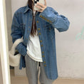 Load image into Gallery viewer, [KEKE Series]★Shirt★ 2color Tops Denim Shirt Stylish Spring Clothes Easy to Match ML Blue Blue
