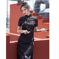 Load image into Gallery viewer, [Qingtang --- Skeleton Butterfly Series] ★Cheongsam dress★ Chinese style dress embroidery short sleeve slimming Chinese clothes butterfly
