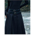 Load image into Gallery viewer, [Big Blue Dragon Series] ★China style skirt★ Bottoms with belt, black, high-looking, slimming, improving temperament
