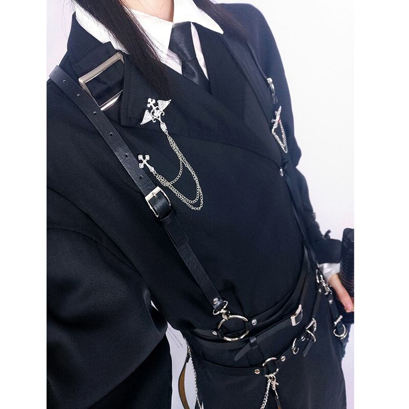 [Kuratakakoya Series] ★Hanging belt★ Accessory Unisex Accessory PU Easy to match Fashion Harajuku style