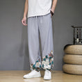 Load image into Gallery viewer, [Ushio Hyakudan Series]★China style trousers★2color embroidery thin cool summer unisex black gray large size
