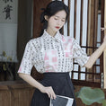 Load image into Gallery viewer, [BAIRIMENG Series]★Chinese style shirt★ Letter pattern Improves temperament Chinese clothing Chinese elements Chinese clothing tops Summer clothing S M L XL Short sleeve
