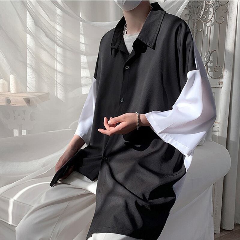 [BAOYAN Series]★Shirt★ Tops 3color Unisex Men's Summer Clothes Thin Cool Color Scheme Green White Black ML XL 2XL 3XL