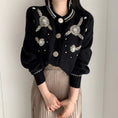 Load image into Gallery viewer, [LIANGLIANG Series]★Sweater★ 2color Cardigan Floral Pattern Women's Stylish Black White
