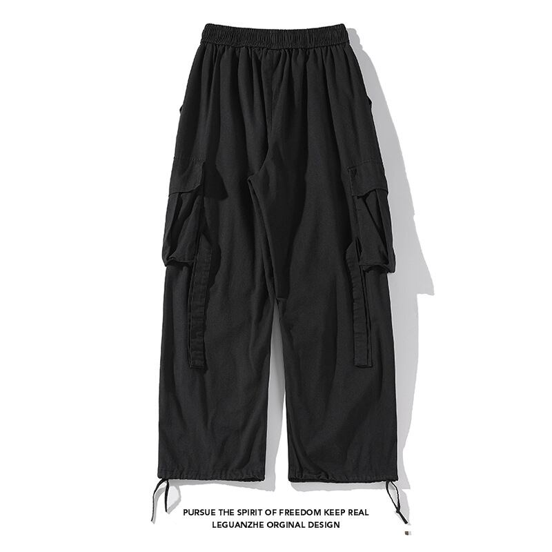 [BIGEMAN Series] ★Casual Pants★ 2color Bottoms Pants Unisex Men's Large Size Elastic Waist Black Khaki Green