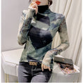 Load image into Gallery viewer, [YINUO Series] ★Tops★ T-shirt Turtleneck Sexy Slimming Ladies Tie-dye
