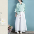 Load image into Gallery viewer, [Qing Series]★China style tops★ 5color Summer Embroidery Blue Green Gray White Purple Pink
