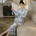 Load image into Gallery viewer, [NANA Series]★Cheongsam dress★ Dress, velvet, long length, slimming, improving temperament, sexy
