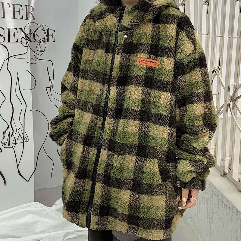 [Style Series]★Outerwear★ Jacket, Unisex, Men's, Can be worn on both sides, Plaid pattern, Hood, Loose, ML, XL