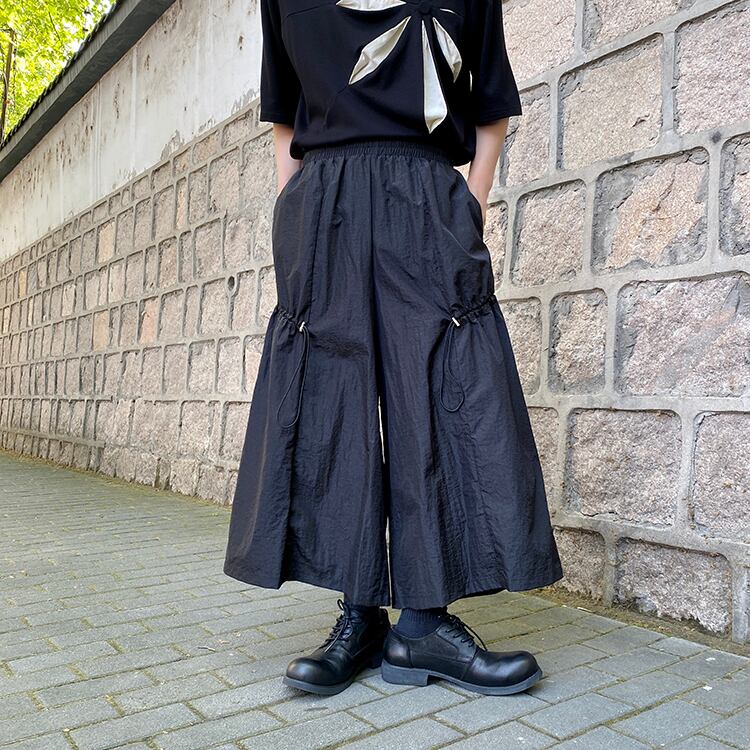 [ZHUIYI Series] ★Casual Pants★ Trousers Bottoms Designed Unisex Men's Black Black