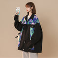 Load image into Gallery viewer, [LUONONG series] ★Jacket★ 2color outerwear unisex men's graffiti black white switching
