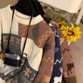 Load image into Gallery viewer, [Morimoto series] ★Sweater★ 3color tops, thick, warm, unisex, men's, floral pattern, retro, color scheme, easy to match
