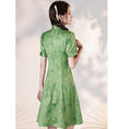 Load image into Gallery viewer, [YUEQIAO series]★Cheongsam dress★ 2color short length Chinese style dress Beige Green
