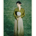 Load image into Gallery viewer, [Az Suna Series] ★Chinese style setup★ 2-piece set Shirt Maki skirt Green Green S M L XL
