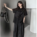 Load image into Gallery viewer, [YIDAO Series]★Setup★ 2-piece set, top and bottom set, black, slimming, fashion, loose
