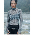 Load image into Gallery viewer, [Daiseiryusu Series]★China style T-shirt★ Tops, print, text pattern, sheer, sexy, thin
