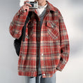 Load image into Gallery viewer, [Satoru Series]★Jacket★ 2color outer plaid pattern unisex men's large size black wine red
