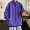 Load image into Gallery viewer, [ZUOFEILI series] ★Jacket★ 3color fleece outerwear unisex men's beige black purple
