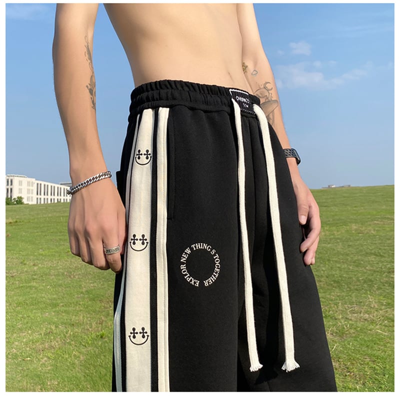 [NANSHI Series]★Casual Pants★ 3color Bottoms Trousers Unisex Men's Sports Style Stylish Vertical Stripes