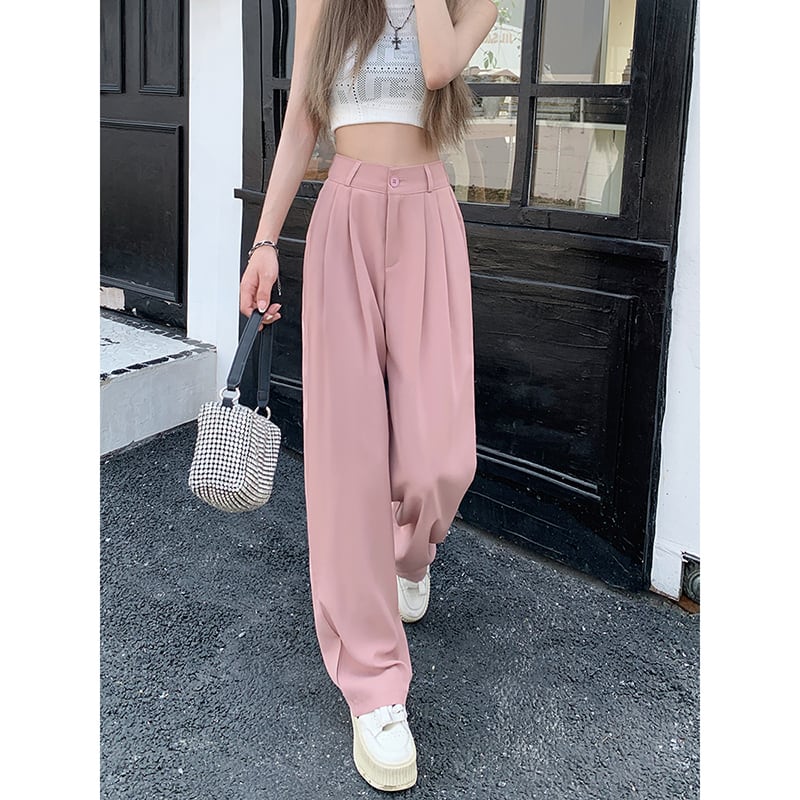 [KEKELI Series]★Casual Pants★ 6color Bottoms Slimming Plain Brown Beige Black Blue Gray Pink