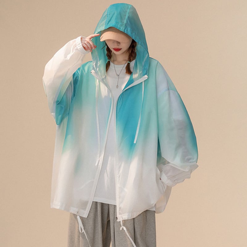 [GEBOXUAN Series] ★Thin Jacket★ 2color Outerwear Summer Clothes Sun Protection Unisex Men's Cute Gradient