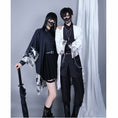 Load image into Gallery viewer, [Kuraho Koya Series]★China style happi coat★2color black or white wave pattern print chiffon improved Hanfu Hanfu coat thin
