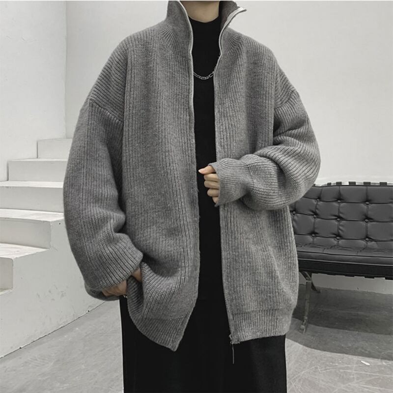 [Emeisa Series]★Sweater★ 4color Knit Tops Outerwear Cardigan Unisex Men's Solid Color Easy to Match