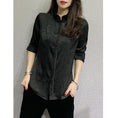 Load image into Gallery viewer, [XUAN Series]★China-style shirt★China-style tops, Chinese clothes, large size, black, black, easy to match
