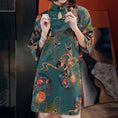 Load image into Gallery viewer, Improved Chinese dress, party, carp, good luck, after-party, good temperament, retro, print, ethnic style, A-line, SML
