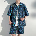 Load image into Gallery viewer, [KCSJ Series]★Setup★ Shirt + Shorts Unisex Men's Large Size Blue Blue Aloha Shirt Hawaii Beach
