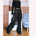 Load image into Gallery viewer, [Old Monster --- Rebellion Rated Series] ★Casual Pants★ Bottoms Trousers Black Unique Easy to match
