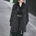 Load image into Gallery viewer, [Old Monster --- Rabbit Series] ★China style happi coat★ Tops Chiffon Thin Black Black Summer clothes Easy to match
