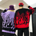 Load image into Gallery viewer, [OOTDstudio Series]★Sweater★ 2color Tops Flame Flame Pattern Knit Tops Unisex Men's Red Purple
