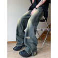 Load image into Gallery viewer, [CHAOMEICHEN Series] ★Denim Pants★ Distressed Bottoms Trousers Men's Large Size Blue
