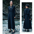 Load image into Gallery viewer, [Big Blue Dragon Series] ★China style dress★ Faux layered retro black black design
