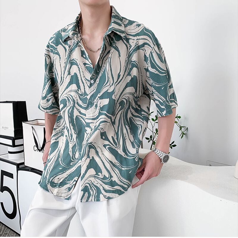 [ZHUIYI Series]★Shirt★ 4color Tops Unisex Men's Large Size Cool Easy to Match Aloha Shirt