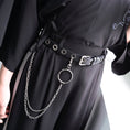 Load image into Gallery viewer, [Kokaishan series]★Belt with chain★ PU alloy Easy to match Fashion Unique Chinese style Harajuku style Black Black
