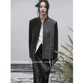 Load image into Gallery viewer, [Daiseiryusu Series] ★China style outerwear★ Rasha Letter pattern Kanji pattern Chinese clothing Color scheme Black Gray Jacket
