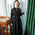 Load image into Gallery viewer, [Ancient mansion --- 臇薇 series] ★China style dress★ Long dress Black Black China button
