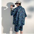 Load image into Gallery viewer, [KCSJ Series]★Setup★ Shirt + Shorts Unisex Men's Large Size Blue Blue Aloha Shirt Hawaii Beach
