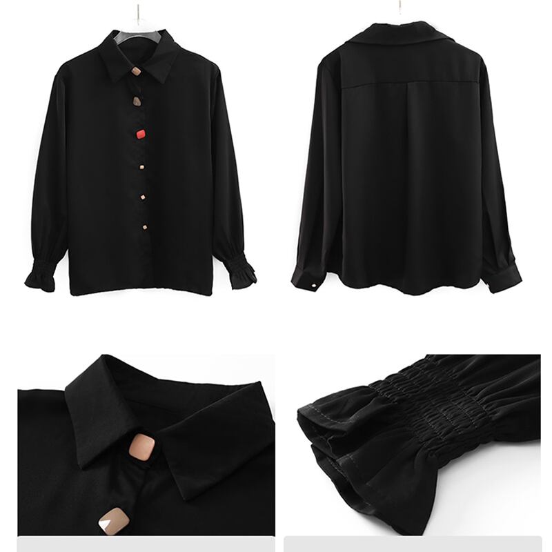 [ZISU0 Series]★Shirt★ Tops Fashion Ladies Black Commuting Office Lady Easy to match