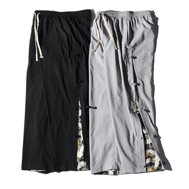 [JINTANG Series]★China style pants★ 2color bottoms pants unisex men's large size crane