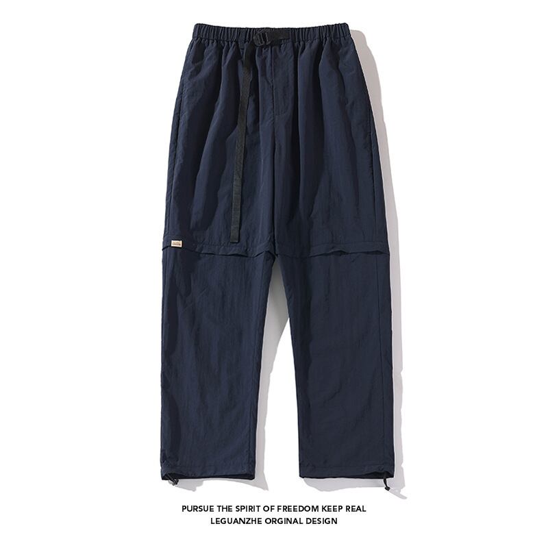 [BIGEMAN Series] ★Casual Pants★ 2color Bottoms that can be turned into shorts Pants Men's Large Size Navy Black