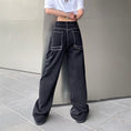 Load image into Gallery viewer, [Style Series]★Denim Pants★ Bottoms Unisex Men's Slimming Fashion Stylish Black Black
