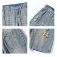 Load image into Gallery viewer, [BIGEMAN Series]★Denim shorts★Bottoms, short length pants, unisex, men's, large size, distressed finish
